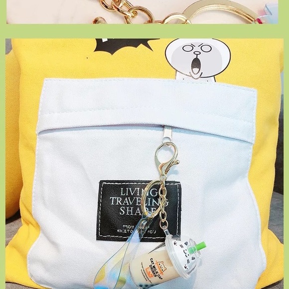 Bubble tea keychain liquid boba tea cartoon cute - Picture 3 of 3